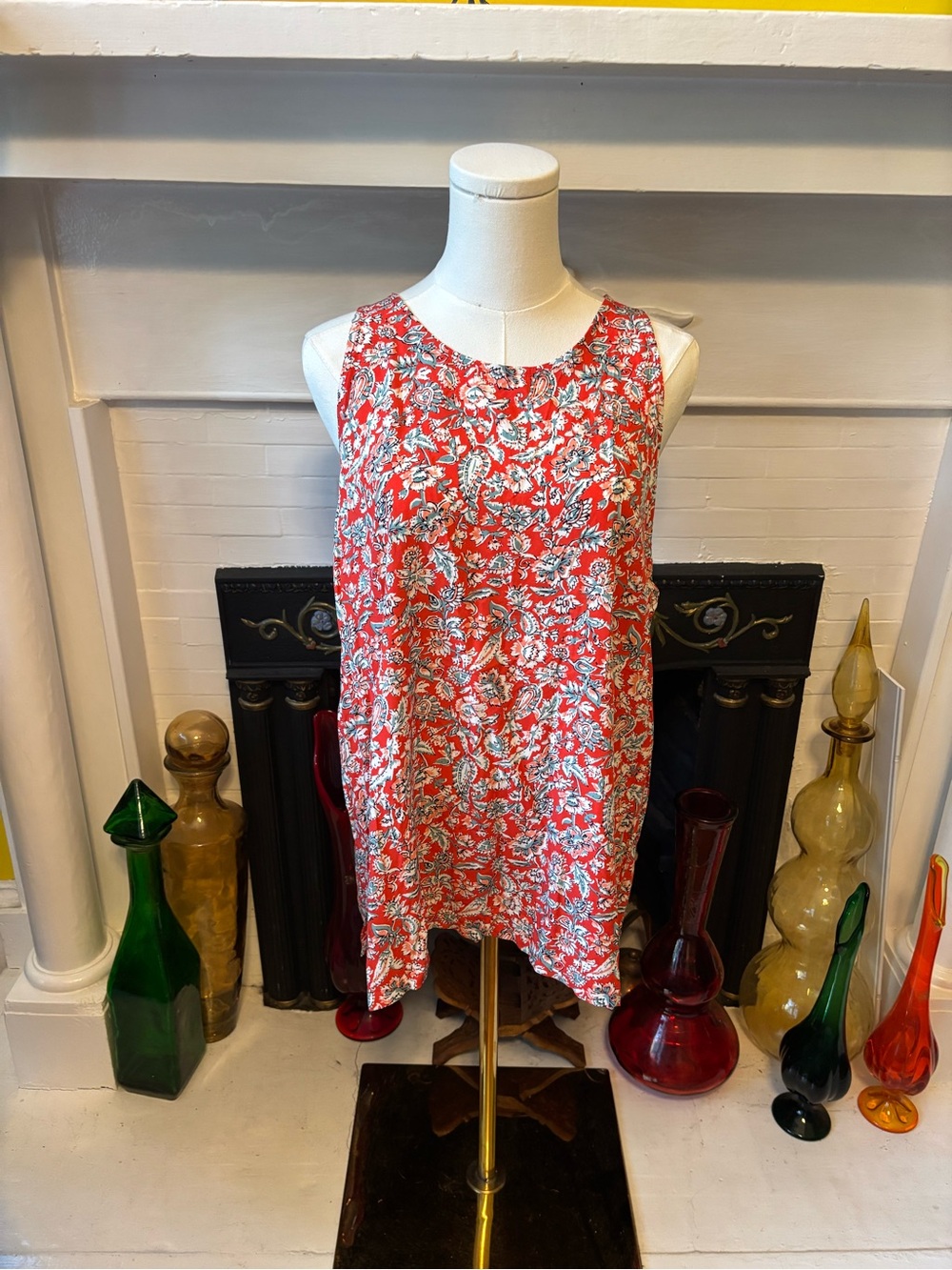 Old Navy Red Floral Sleeveless Camisole